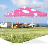 Eagle Peak SHADE GRAPHiX Slant Leg 10x10 Easy Setup Pop Up Canopy Tent (Pink Mushroom Top) - Eagle Peak Canopy and Outdoor Products