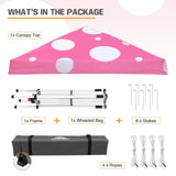 Eagle Peak SHADE GRAPHiX Slant Leg 10x10 Easy Setup Pop Up Canopy Tent (Pink Mushroom Top) - Eagle Peak Canopy and Outdoor Products