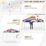 Eagle Peak SHADE GRAPHiX Slant Leg 10x10 Easy Setup Pop Up Canopy Tent with Digital Printed Swirl Top - Eagle Peak Custom Canopy Tent