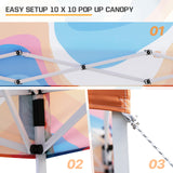 Eagle Peak SHADE GRAPHiX Slant Leg 10x10 Easy Setup Pop Up Canopy Tent with Digital Printed Swirl Top - Eagle Peak Canopy and Outdoor Products