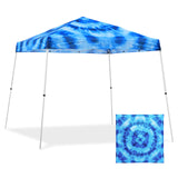 Eagle Peak SHADE GRAPHiX Slant Leg 10x10 Easy Setup Pop Up Canopy Tent with Digital Printed Tie Dye Top - Eagle Peak Canopy and Outdoor Products