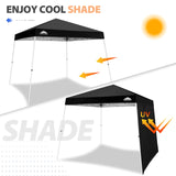 EAGLE PEAK Sunwall / Sidewall for 10x10 Slant Leg Canopy Only, 1 Sidewall, White/Blue - Eagle Peak Canopy and Outdoor Products