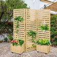 EAGLE PEAK Tri Fold Outdoor Cedar Privacy Screen with 2 Raised Garden Beds - Eagle Peak Canopy and Outdoor Products