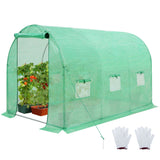 EAGLE PEAK Tunnel Greenhouse Garden Green House with Zippered Door and 6 Roll - up Side Windows, 10'x7'x7 - Eagle Peak Canopy and Outdoor Products