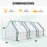 EAGLE PEAK Tunnel Greenhouse Garden Green House,96"x36"x36", Bubble Film Cover, White - Eagle Peak Canopy and Outdoor Products