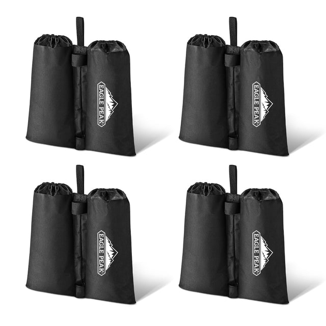 EAGLE PEAK Weight Bag Set for Use with Pop Up Canopy Tent - 4pcs Per Pack (Black) - Eagle Peak Canopy and Outdoor Products