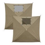 EAGLE PEAK Wind Screen Side Wall Panel with Window, Weather - Resistant, UV Protected and Waterproof, 2 Pack, Beige/Green - Eagle Peak Canopy and Outdoor Products