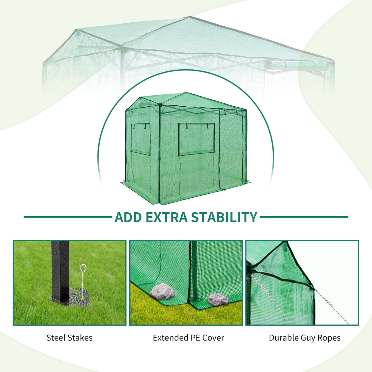 Easy Setup 8x6 Instant Pop Up Greenhouse - Eagle Peak Custom Canopy Tent