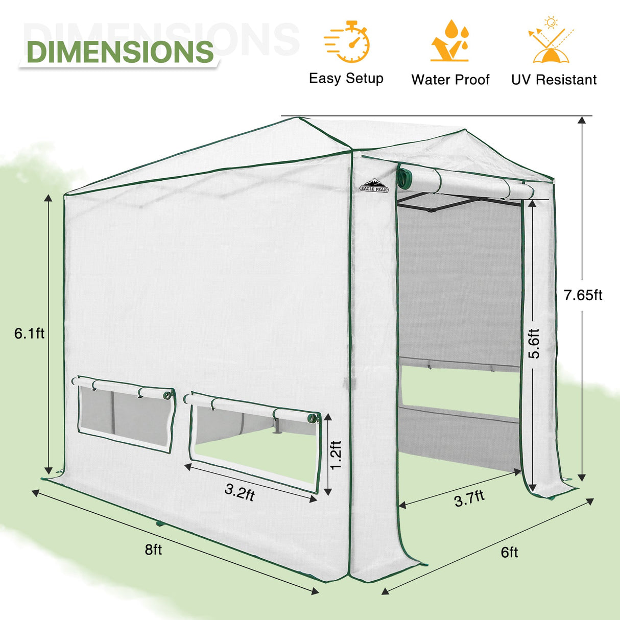 Easy Setup 8x6 Instant Pop Up Greenhouse (Copy) - Eagle Peak Custom Canopy Tent