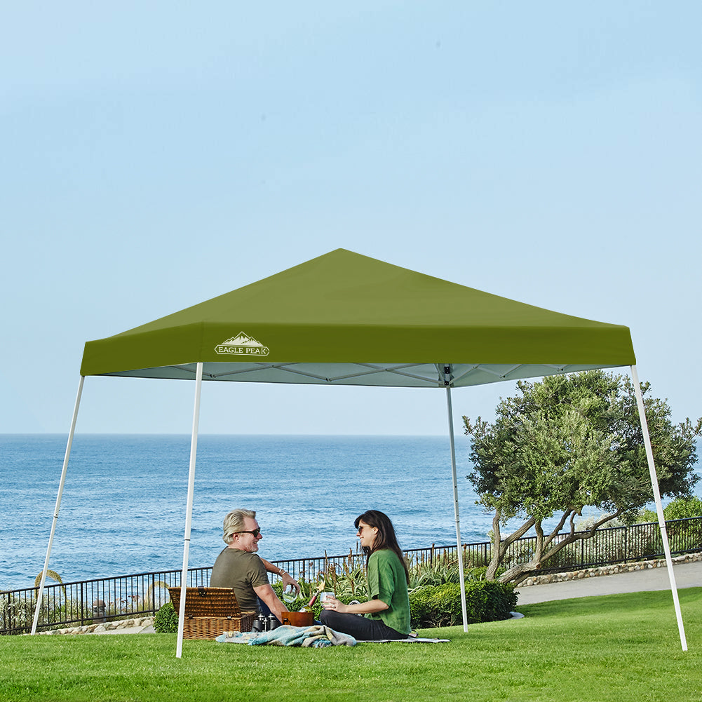 EAGLE PEAK 10 x 10 Slant Leg Pop up Canopy with 64 sqft of Shade Eagle Peak Canopy and Outdoor Products