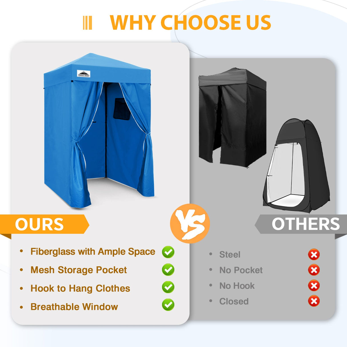 Flex Ultra Compact 4x4 Pop Up Changing Room Canopy - Eagle Peak Custom Canopy Tent