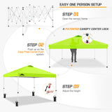 Easy Setup Straight Leg 10x10 Pop Up Canopy Tent w/ 100 sqft of Shade