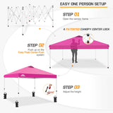 Easy Setup Straight Leg 10x10 Pop Up Canopy Tent w/ 100 sqft of Shade