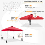 Easy Setup Straight Leg 10x10 Pop Up Canopy Tent w/ 100 sqft of Shade