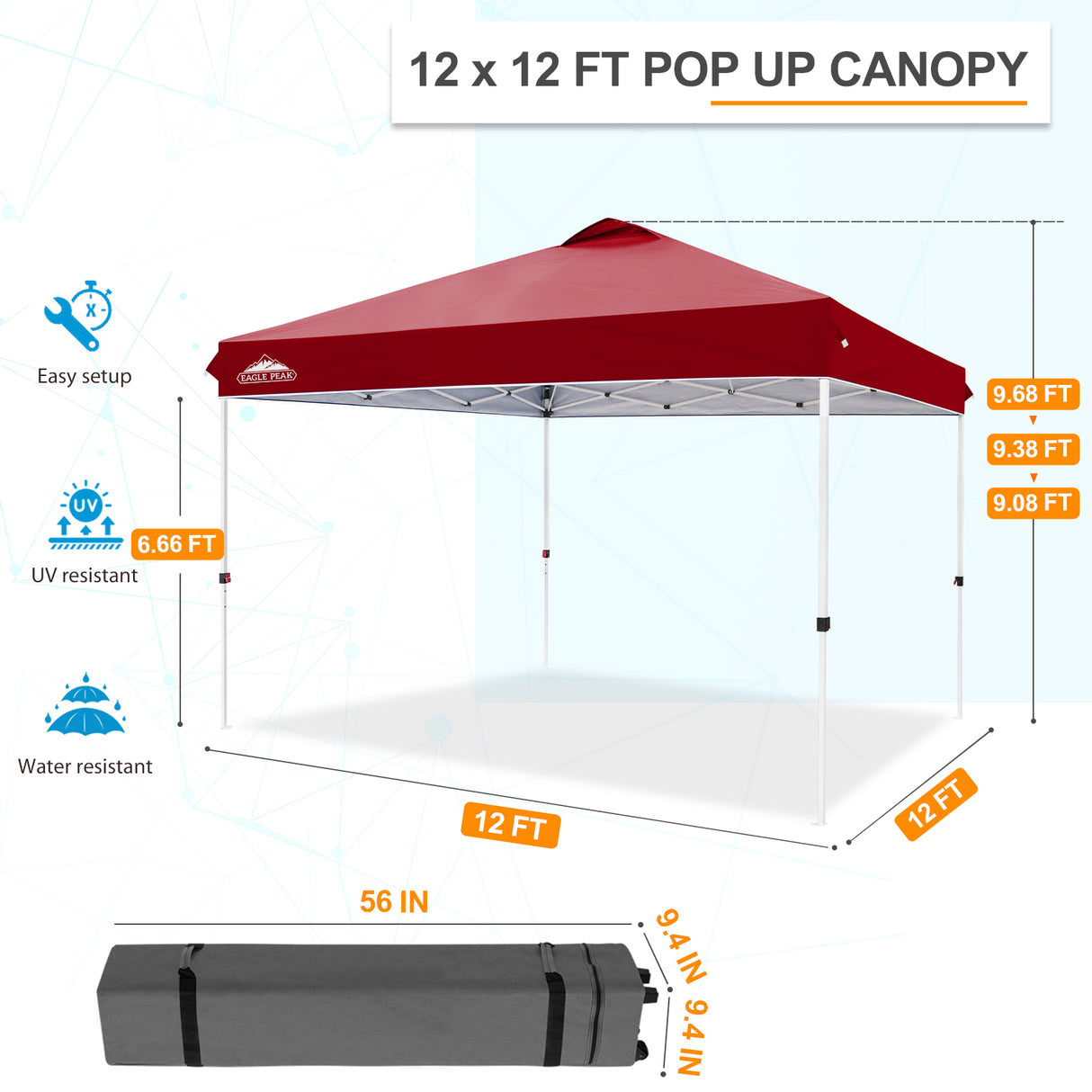 12x12 ft Pop Up Canopy Tent