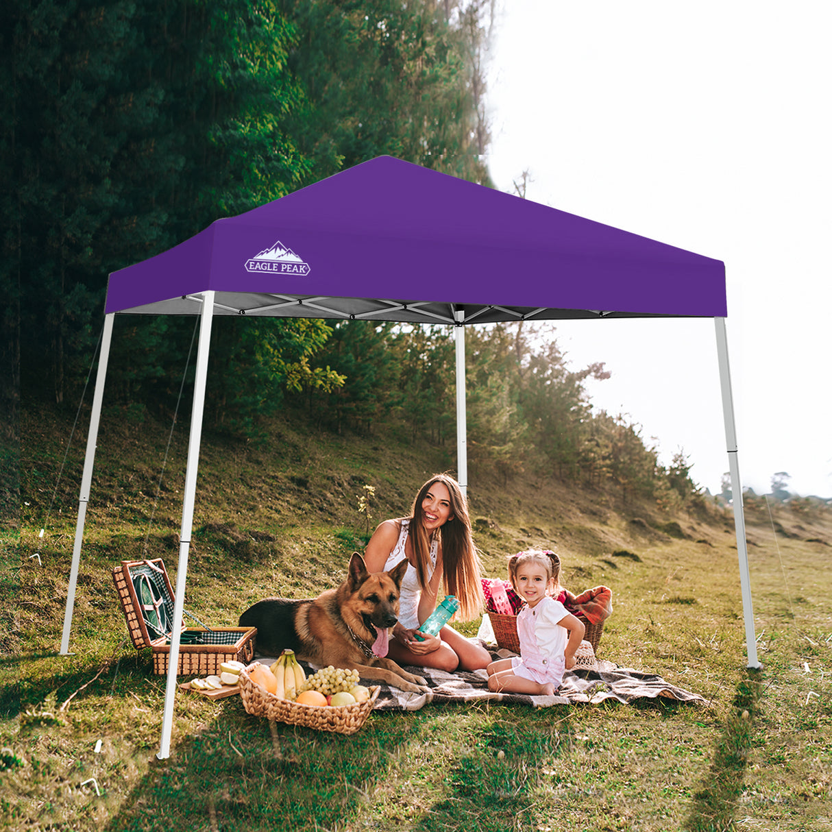 Slant Leg Pop up Canopy Tent, 10x10 Base 8x8 Top