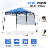 8x8 Pop Up Canopy Tent with Sidewall,8x8 Base 6x6 Top