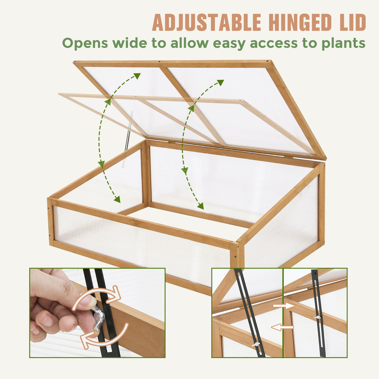 Garden Cold Frame Greenhouse, 39.4''x25.4''x15.9'' - Eagle Peak Custom Canopy Tent