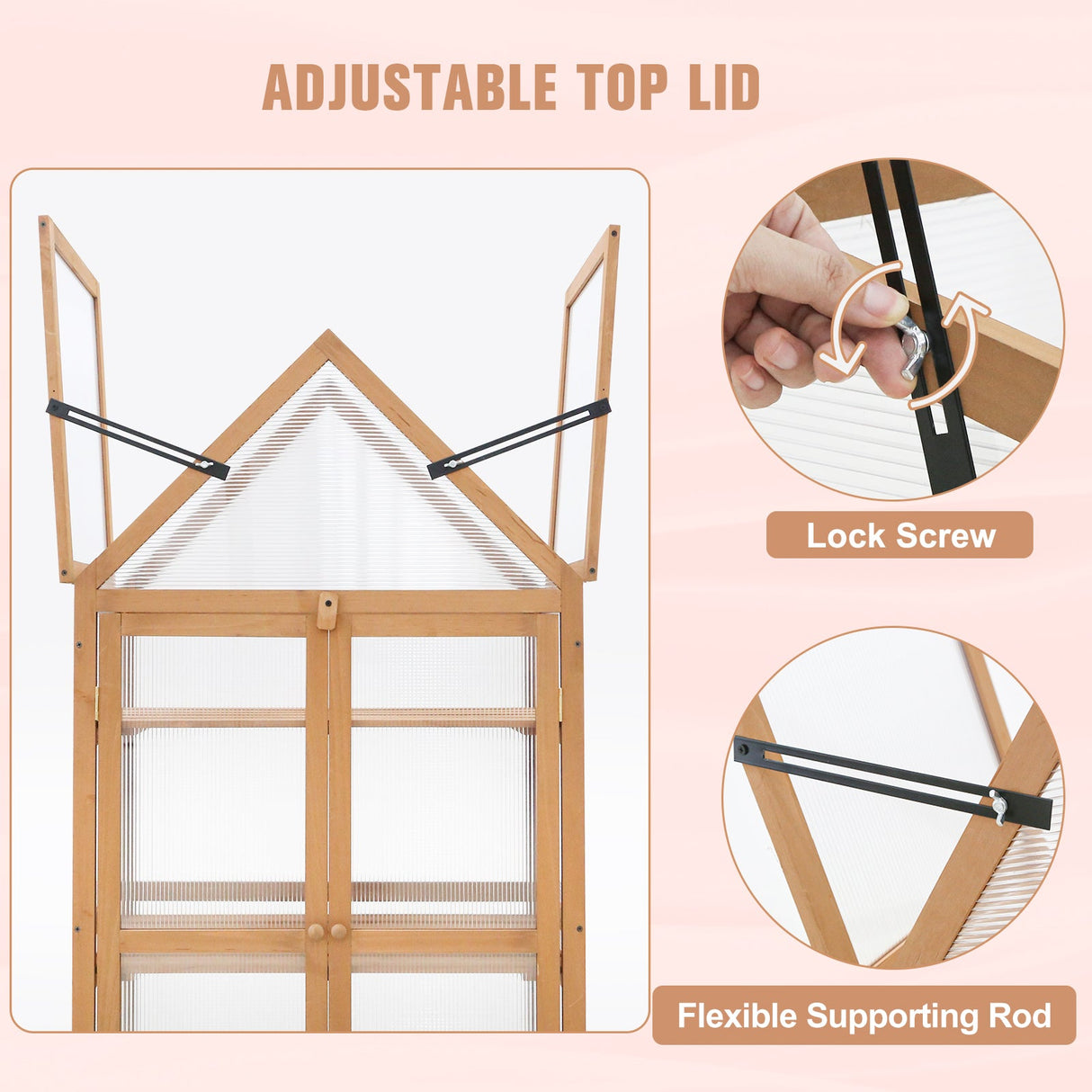 Garden Cold Frame Greenhouse with Adjustable Shelf, 27x16x52 in - Eagle Peak Custom Canopy Tent