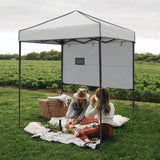 Instant Pop Up Canopy with Adjustable Sun Wall 6x4 ft - Eagle Peak Custom Canopy Tent