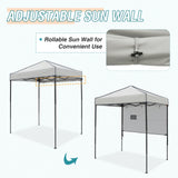 Instant Pop Up Canopy with Adjustable Sun Wall 6x4 ft - Eagle Peak Custom Canopy Tent