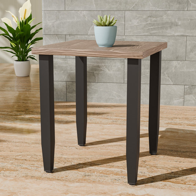 Modern Outdoor Side Table, Wood Grain Top - Eagle Peak Custom Canopy Tent