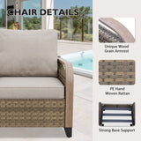 Modern Wicker 5 Piece Furniture Set w/ Patio Chairs, Brown/Gray - Eagle Peak Custom Canopy Tent