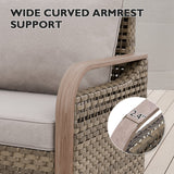 Modern Wicker Outdoor Chair, Patio Chair Curved Armrest, 2 Chairs, Brown/Gray - Eagle Peak Custom Canopy Tent