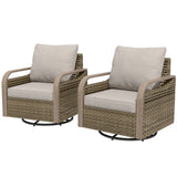 Modern Wicker Outdoor Glider Rocking Chair,2 Chairs, Brown/Gray - Eagle Peak Custom Canopy Tent