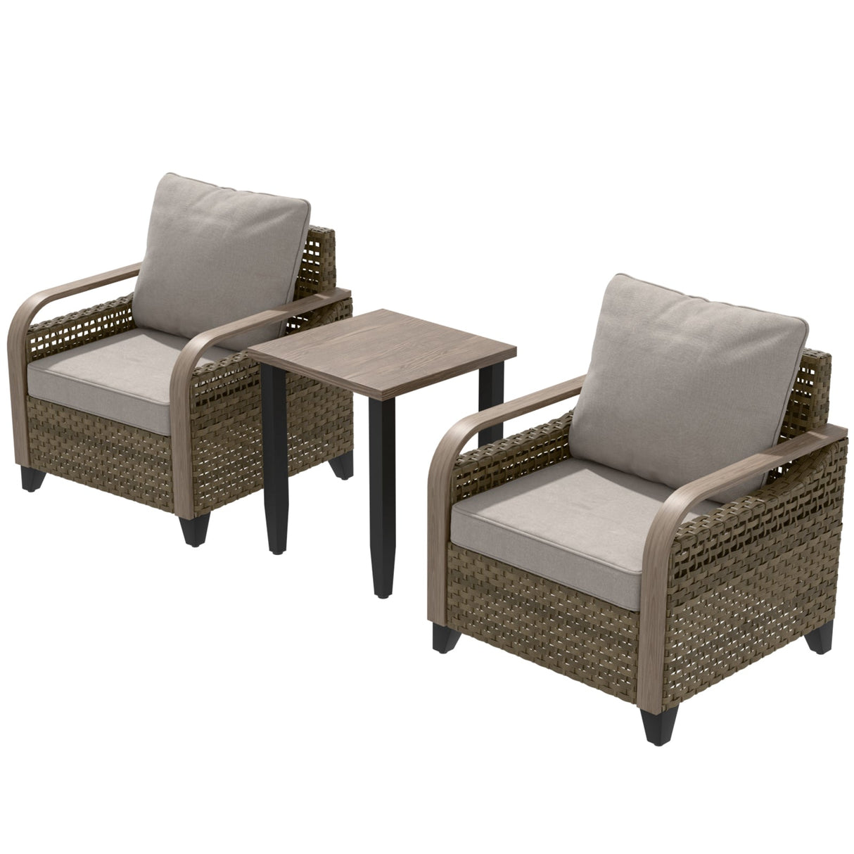 Modern Wicker Outdoor Table and Chairs Set of 3 - Eagle Peak Custom Canopy Tent