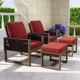 Natural Cedar Furniture Set, Chairs with Ottomans, 4 Pieces - Eagle Peak Custom Canopy Tent