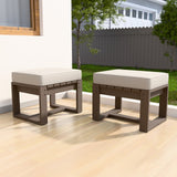 Natural Cedar Outdoor Patio Ottomans, Set of 2 - Eagle Peak Custom Canopy Tent