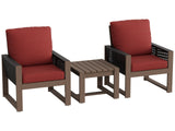 Natural Cedar Wood Bistro Set, Single Chairs and Square Table, 3 Pieces - Eagle Peak Custom Canopy Tent