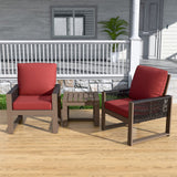 Natural Cedar Wood Bistro Set, Single Chairs and Square Table, 3 Pieces - Eagle Peak Custom Canopy Tent