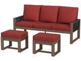 Natural Wood Furniture Set, Sofa and Ottomans, 3 Pieces - Eagle Peak Custom Canopy Tent