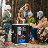 Outdoor Camping Pop Up Folding Table with Large 3 - Tier Storage Organizer and Side Pockets - Eagle Peak Custom Canopy Tent