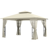 Patio Soft Top Gazebo with Mosquito Netting 13x11 at Top, 12x10 Footprint - Eagle Peak Custom Canopy Tent