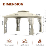 Patio Soft Top Gazebo with Mosquito Netting 13x11 at Top, 12x10 Footprint - Eagle Peak Custom Canopy Tent