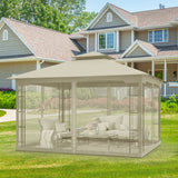 Patio Soft Top Gazebo with Mosquito Netting 13x11 at Top, 12x10 Footprint - Eagle Peak Custom Canopy Tent