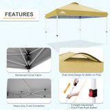 Pop Up Canopy Tent with Wheeled Carry Bag, 8 Stakes, 4 Ropes, 4 Weight Bags, 12x12 ft - Eagle Peak Custom Canopy Tent