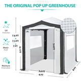 Portable Walk in Greenhouse with Polyester Reinforced Corners, 8x6 ft, Gray/Clear/White - Eagle Peak Custom Canopy Tent