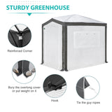 Portable Walk in Greenhouse with Polyester Reinforced Corners, 8x6 ft, Gray/Clear/White - Eagle Peak Custom Canopy Tent