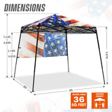 SHADE GRAPHiX Day Tripper 8x8 Pop Up Canopy Tent with Digital Printed Top, Stars and Stripes - Eagle Peak Custom Canopy Tent