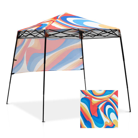 SHADE GRAPHiX Day Tripper 8x8 Pop Up Canopy Tent with Digital Printed Top, Swirl - Eagle Peak Custom Canopy Tent