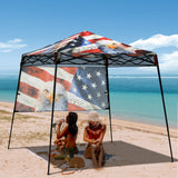 SHADE GRAPHiX Day Tripper 8x8 Pop Up Canopy Tent with Digital Printed Top（American Icon） - Eagle Peak Custom Canopy Tent