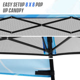 SHADE GRAPHiX Day Tripper 8x8 Pop Up Canopy Tent with Digital PrintedTop（Blue Abstract） - Eagle Peak Custom Canopy Tent