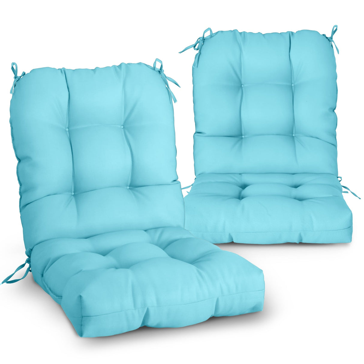 Tufted Outdoor/Indoor Seat/Back Chair Cushion, Set of 2, 42'' x 21'' - Eagle Peak Custom Canopy Tent