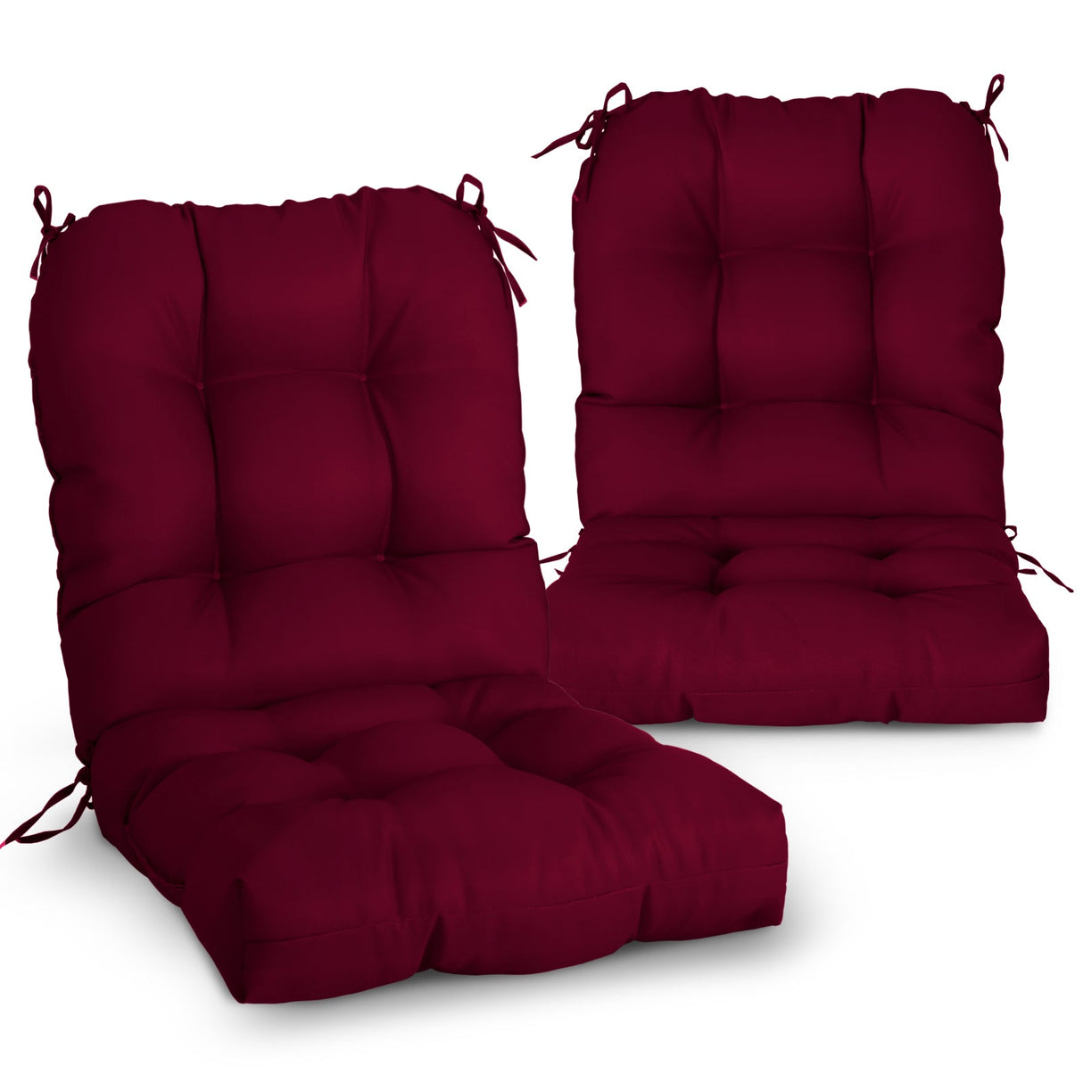 Tufted Outdoor/Indoor Seat/Back Chair Cushion, Set of 2, 42'' x 21'' - Eagle Peak Custom Canopy Tent