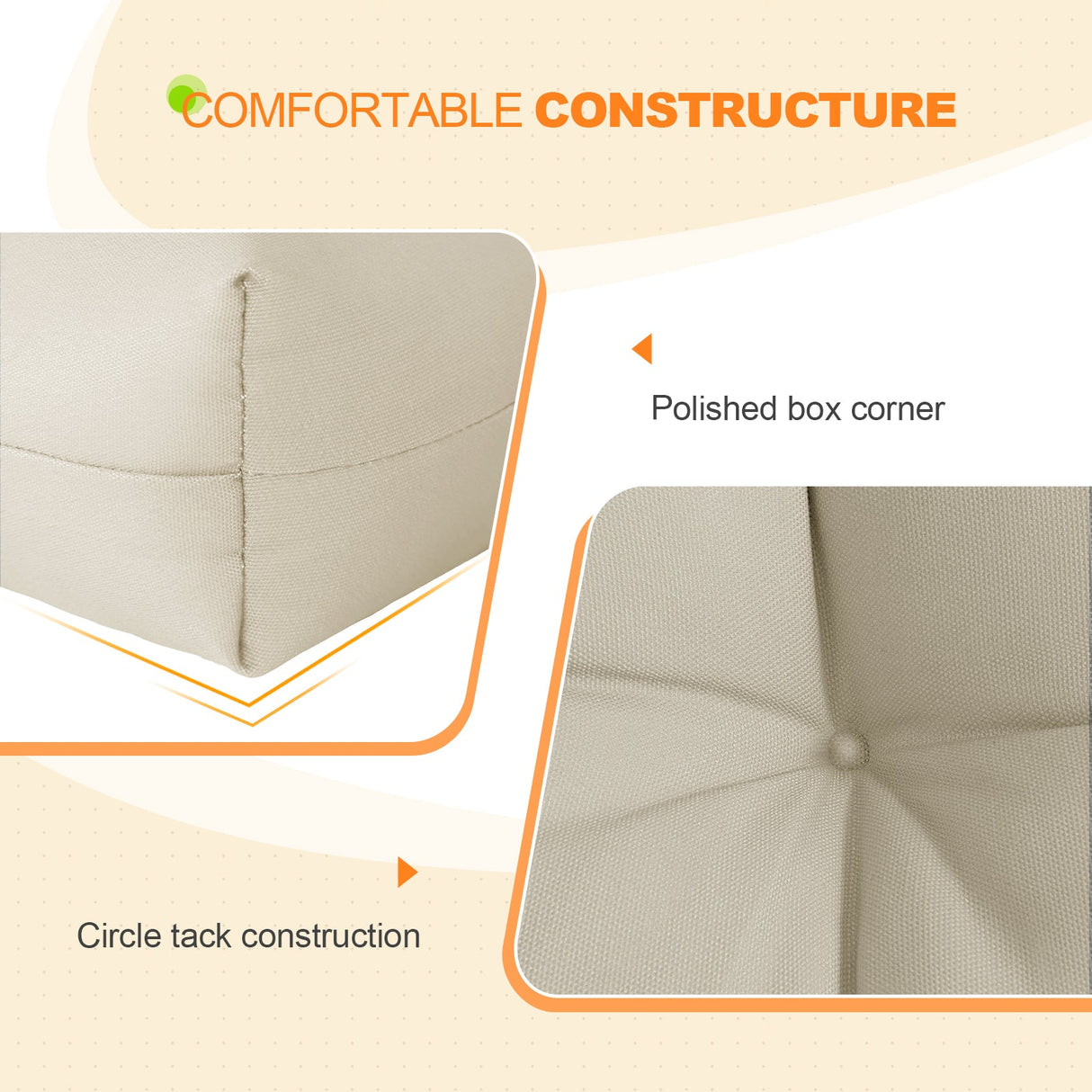 Tufted Outdoor/Indoor Seat/Back Chair Cushions, Set of 1, 42'' x 21'' - Eagle Peak Custom Canopy Tent