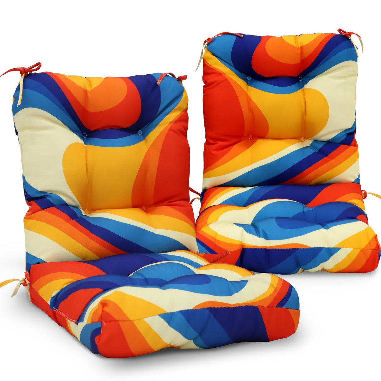 Tufted Outdoor/Indoor Seat/Back Chair Cushions, Set of 2, 42'' x 21'' - Eagle Peak Custom Canopy Tent